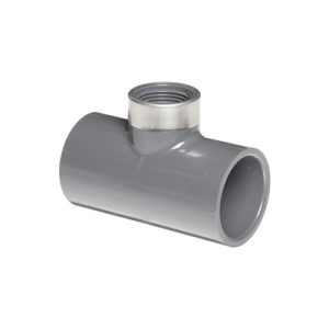 PVC070507SSFT-80S-SR, 3/4 x 1/2 x 3/4 Red Tee SxFxS Stl Rnf, 803-095SRS