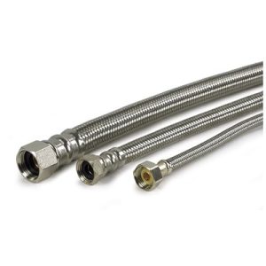 SSBH-050316-FF, 3/8" Stainless Braided Hose, 16", SFC-416-PP